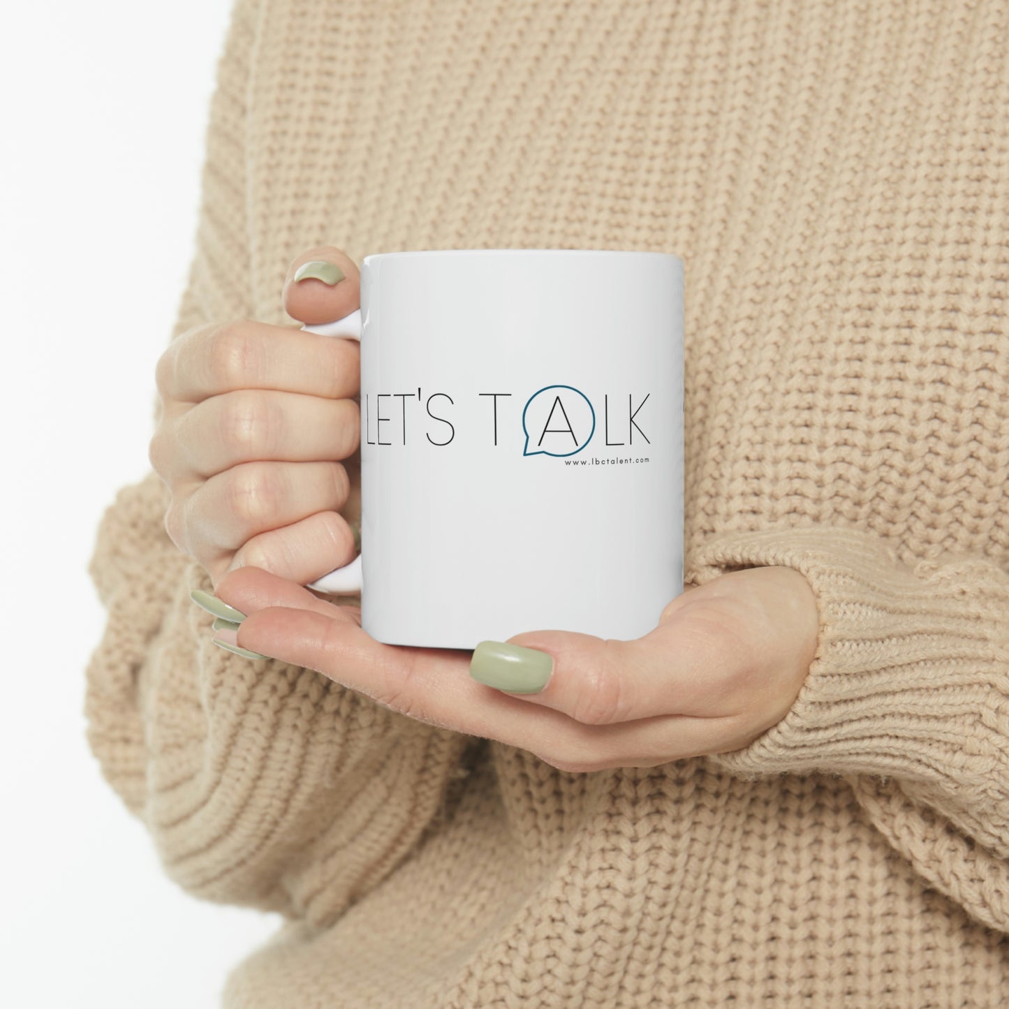 A Blue Green - Ceramic Mug 11oz - Let's Talk Makin' It Happen