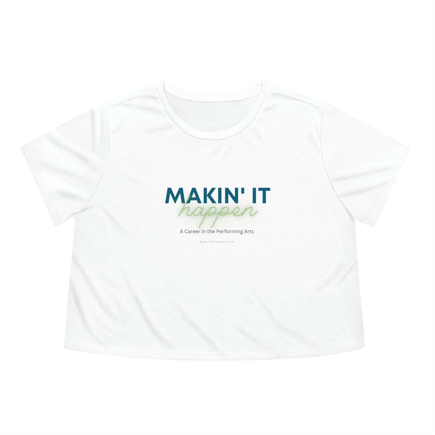 Makin' It Happen Women's Flowy Cropped Tee Blue Green