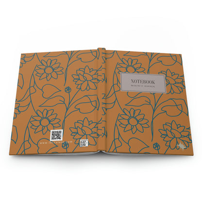 Makin' It Happen Hardcover Journal Matte Floral Brown Blue