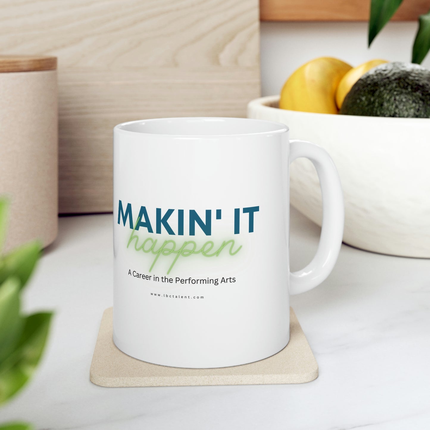 A Blue Green - Ceramic Mug 11oz - Let's Talk Makin' It Happen